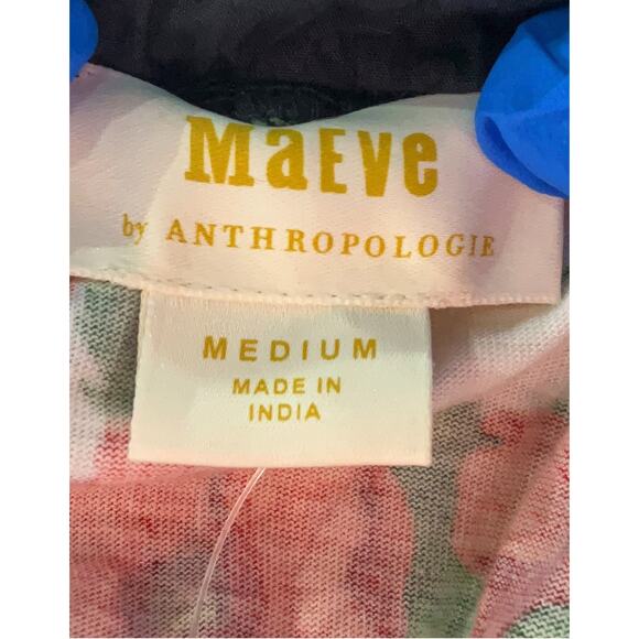 New Anthropologie Maeve Ditali Red Rose Print open-back poppy tank top M - Picture 4 of 5